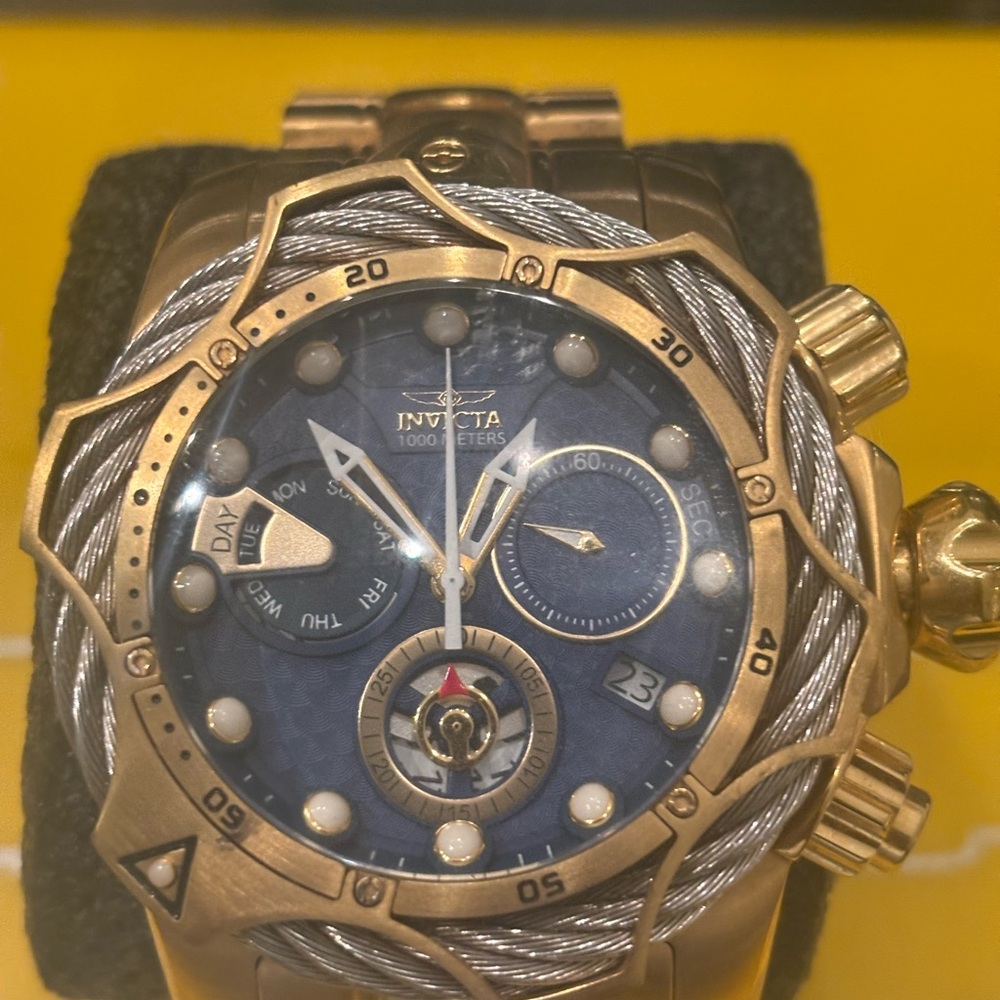 Invicta Men's Gold and Blue Watch